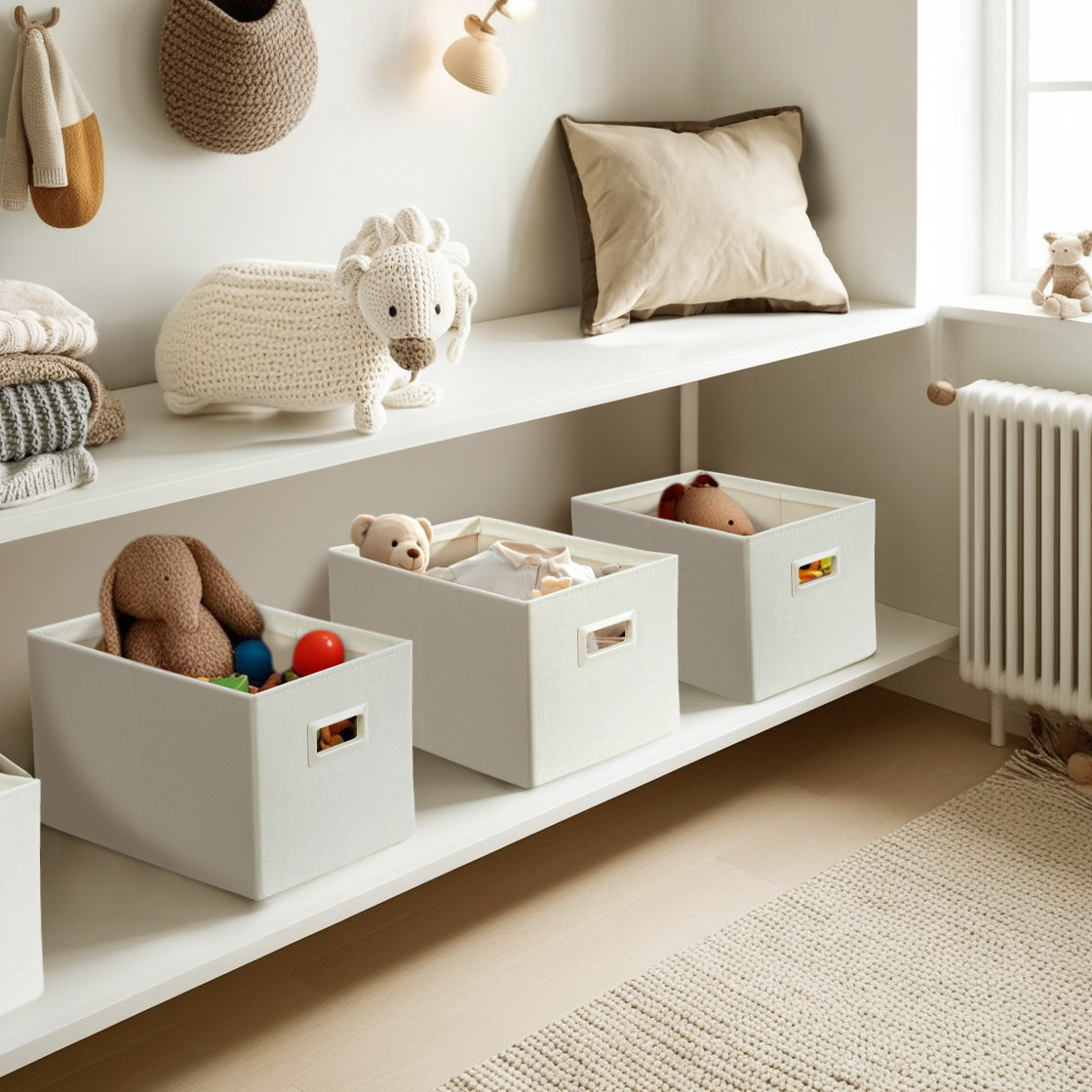 Premium Storage Baskets for Shelves | Durable Closet Organizers for Clothes, Books & Toys