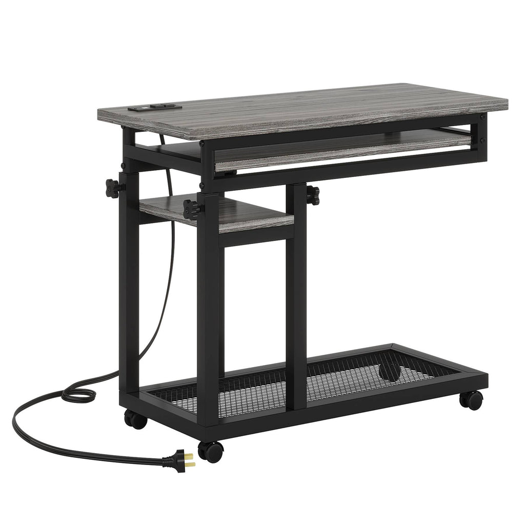 Mobile C Table Portable Desk with Power Outlet