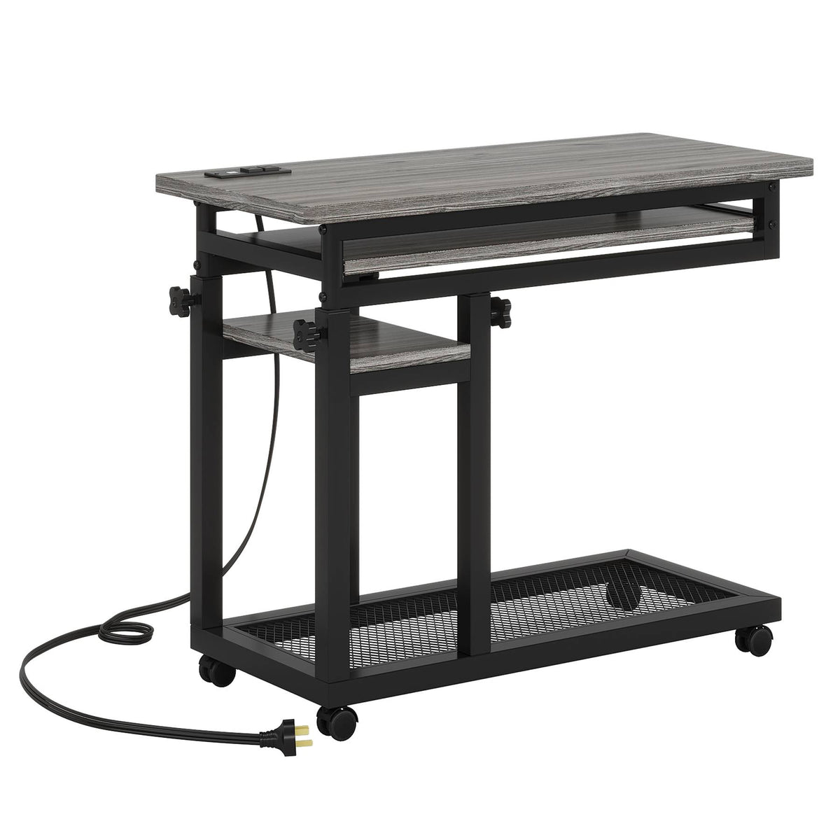 Mobile C Table Portable Desk with Power Outlet