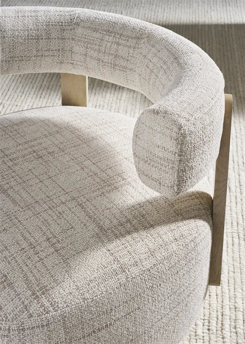 Daydream Swivel Chair – Reynolds Linen with Oak Supports