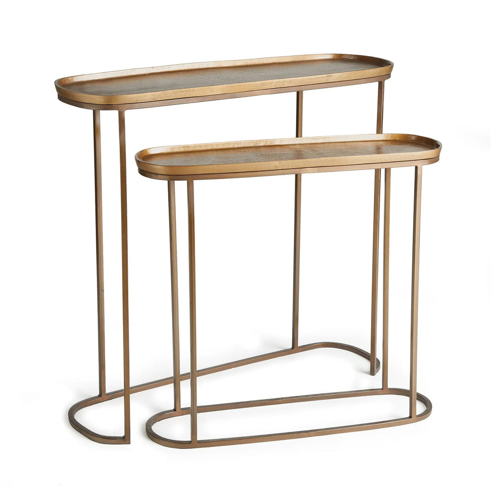 Ziva Console Tables, Set of 2 – Black or Antique Brass Finish