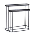 Ziva Console Tables, Set of 2 – Black or Antique Brass Finish