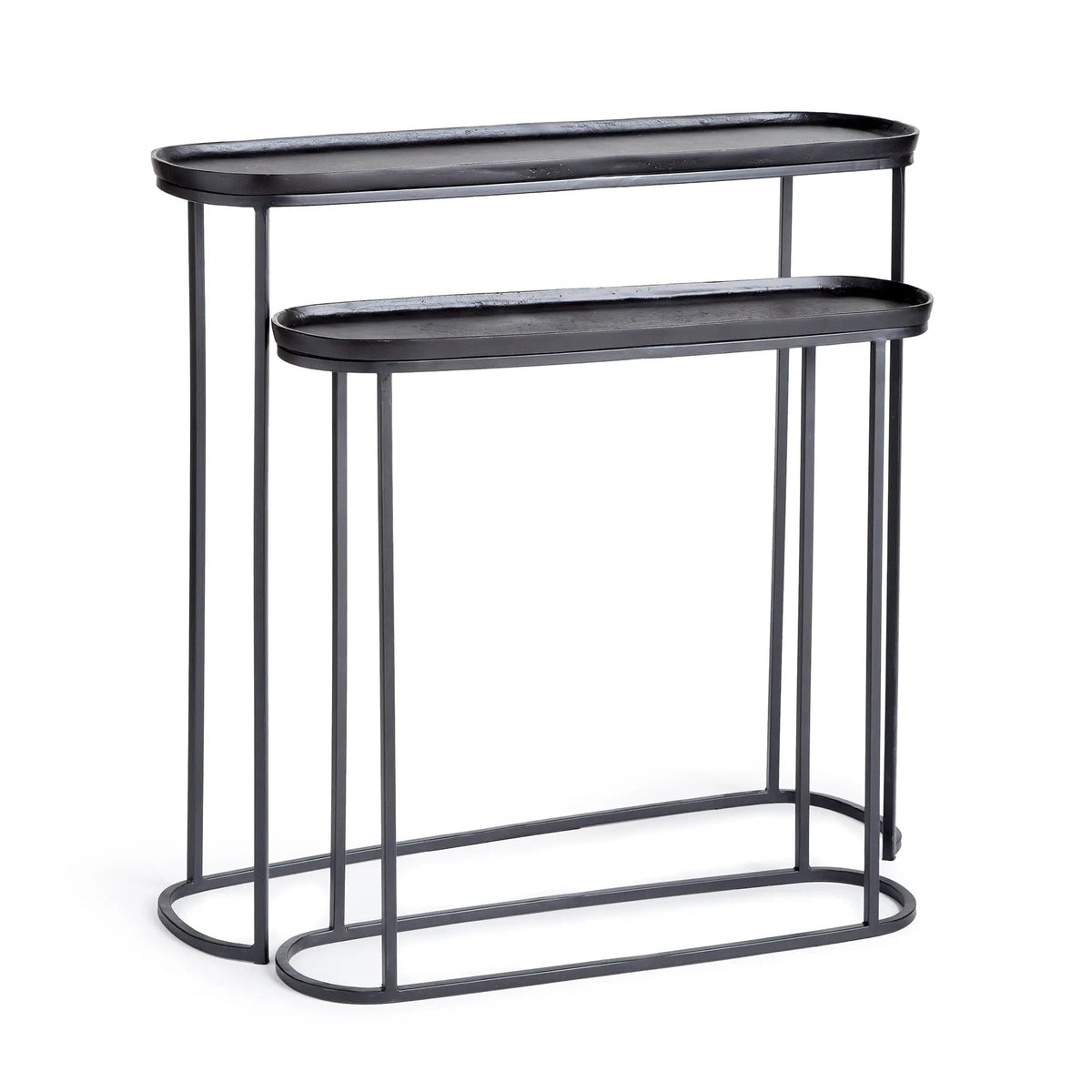 Ziva Console Tables, Set of 2 – Black or Antique Brass Finish