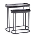 Ziva Nesting End Tables – Set of 2, Black or Antique Brass