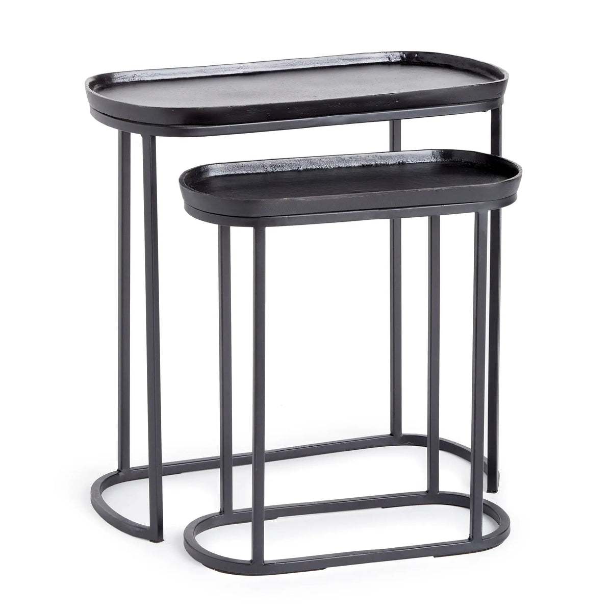 Ziva Nesting End Tables – Set of 2, Black or Antique Brass