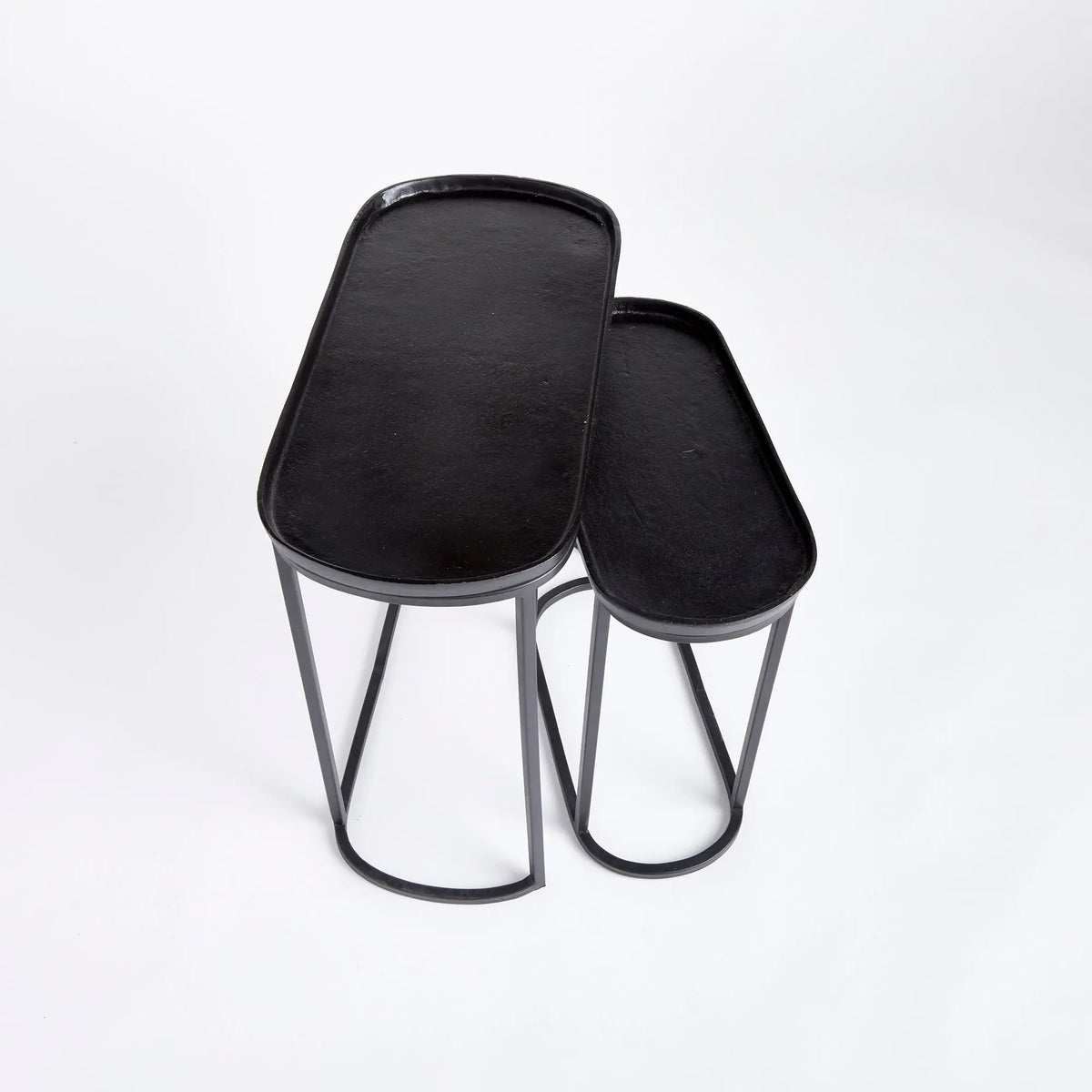 Ziva Nesting End Tables – Set of 2, Black or Antique Brass