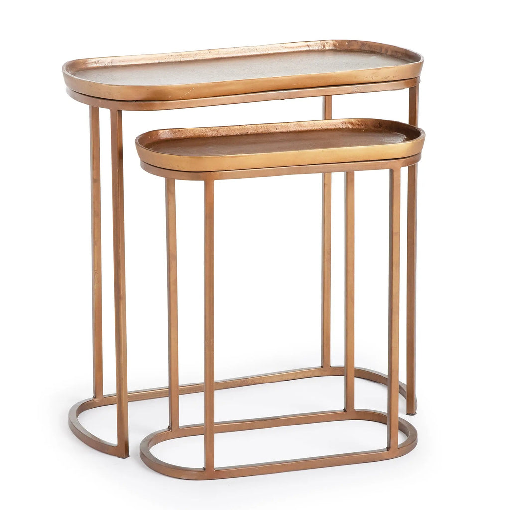 Ziva Nesting End Tables – Set of 2, Black or Antique Brass