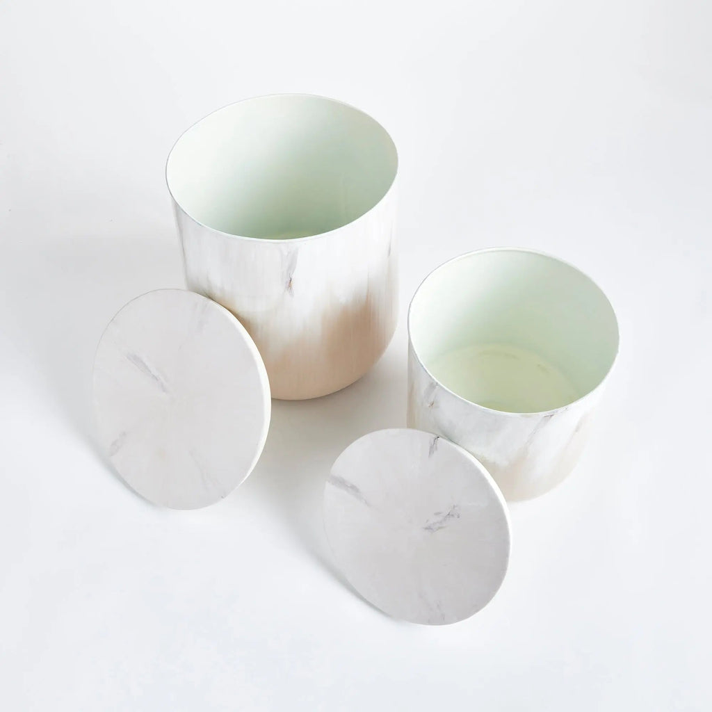 Santos Storage Tables – Set of 2 Hand-Painted Ombre Drum