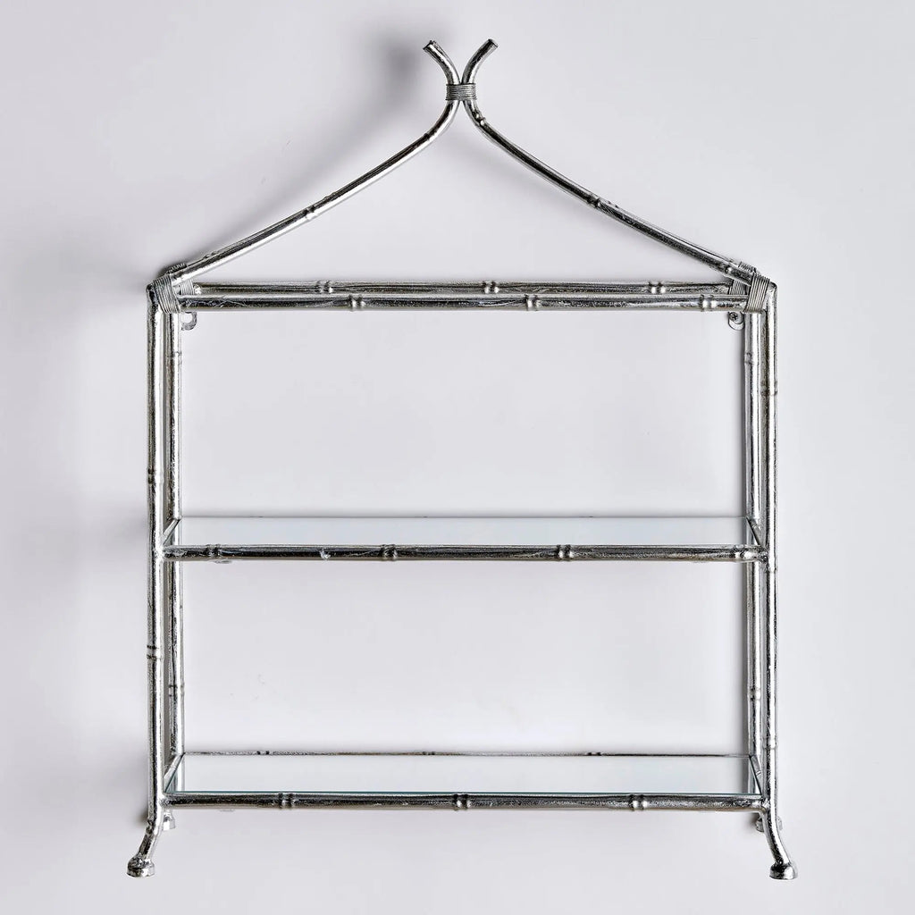 Daphne 2-Tier Curio Shelf – Antique Gold or Silver