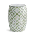 Imperial Link Garden Stool – Green & White Porcelain