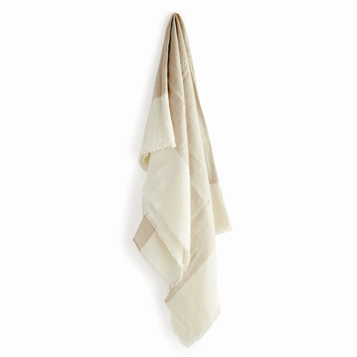 Anika European Linen Throw – Flax/Ivory or Flax/Charcoal