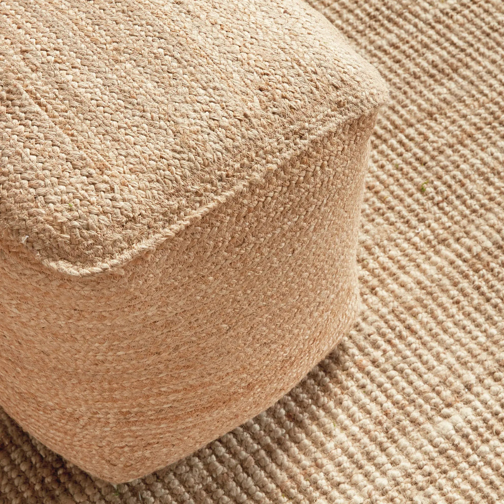 Jute Pouf – Natural Woven Floor Cushion, Round or Square