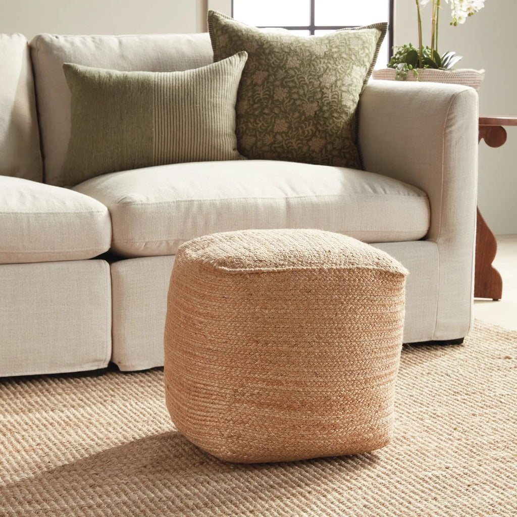 Jute Pouf – Natural Woven Floor Cushion, Round or Square