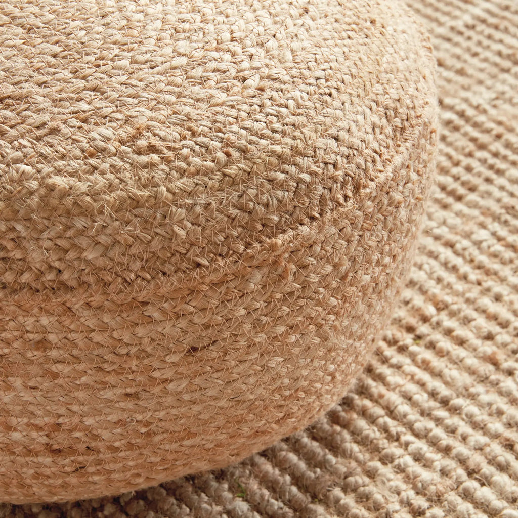 Jute Pouf – Natural Woven Floor Cushion, Round or Square