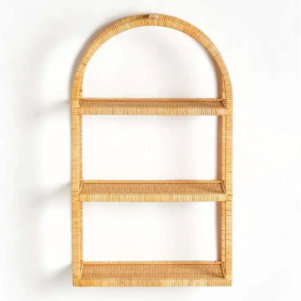 New Haven 3-Tier Curio Shelf – Arched Rattan