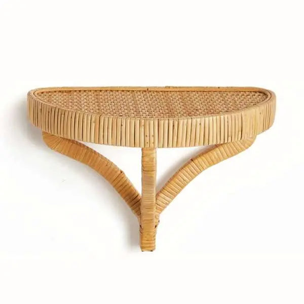 Cambria Woven Wall Bracket – Rattan-Wrapped Shelf