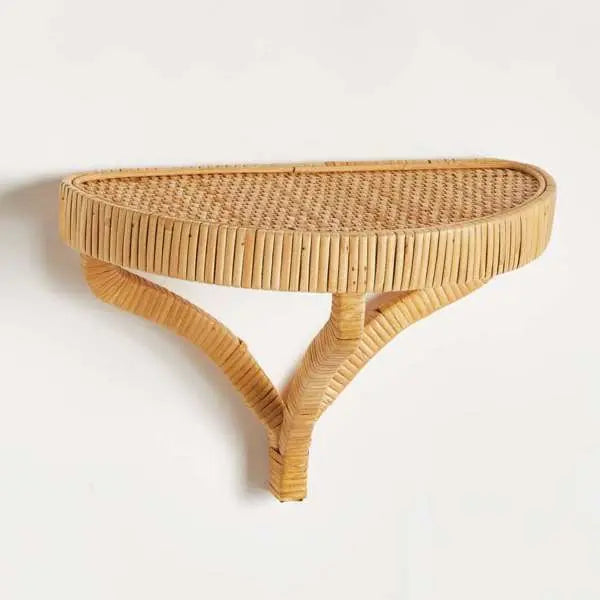 Cambria Woven Wall Bracket – Rattan-Wrapped Shelf