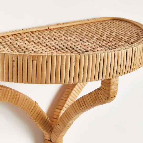 Cambria Woven Wall Bracket – Rattan-Wrapped Shelf