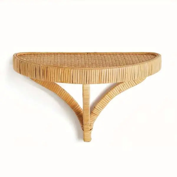 Cambria Woven Wall Bracket – Rattan-Wrapped Shelf