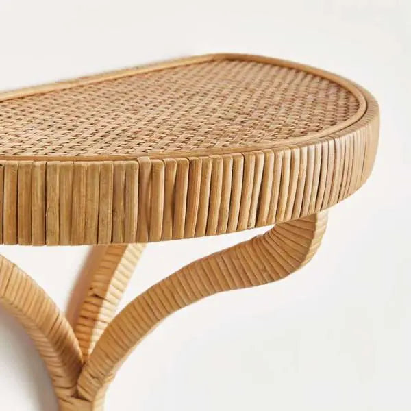 Cambria Woven Wall Bracket – Rattan-Wrapped Shelf