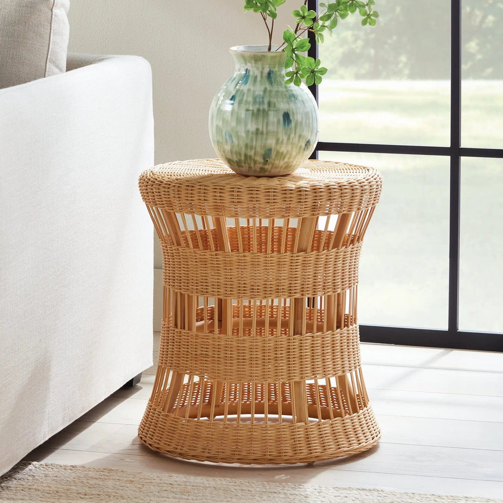 Ashton Rattan Side Table – Handwoven Natural Accent