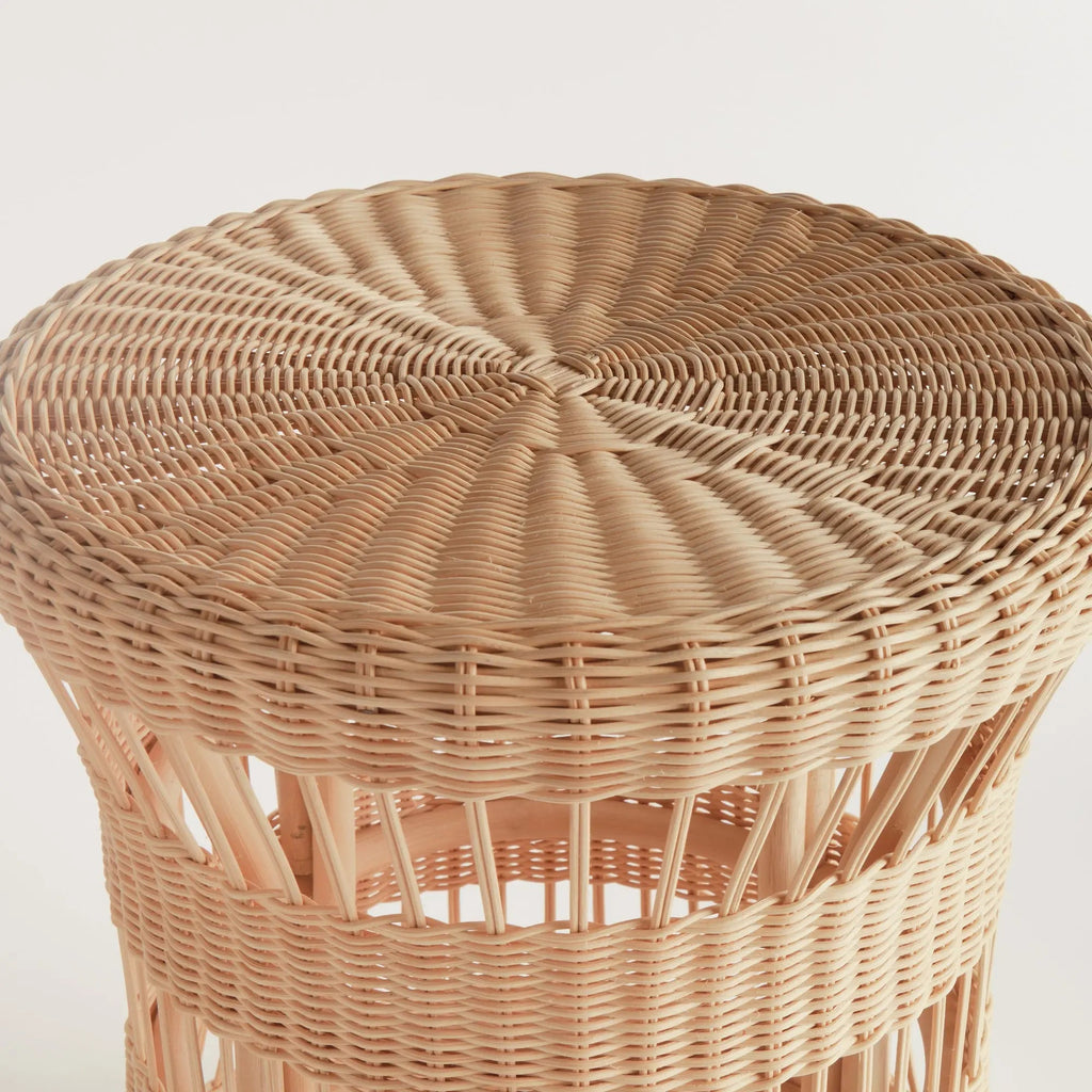 Ashton Rattan Side Table – Handwoven Natural Accent