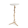 Varina Accent Table – White Marble & Gold Vine-Inspired