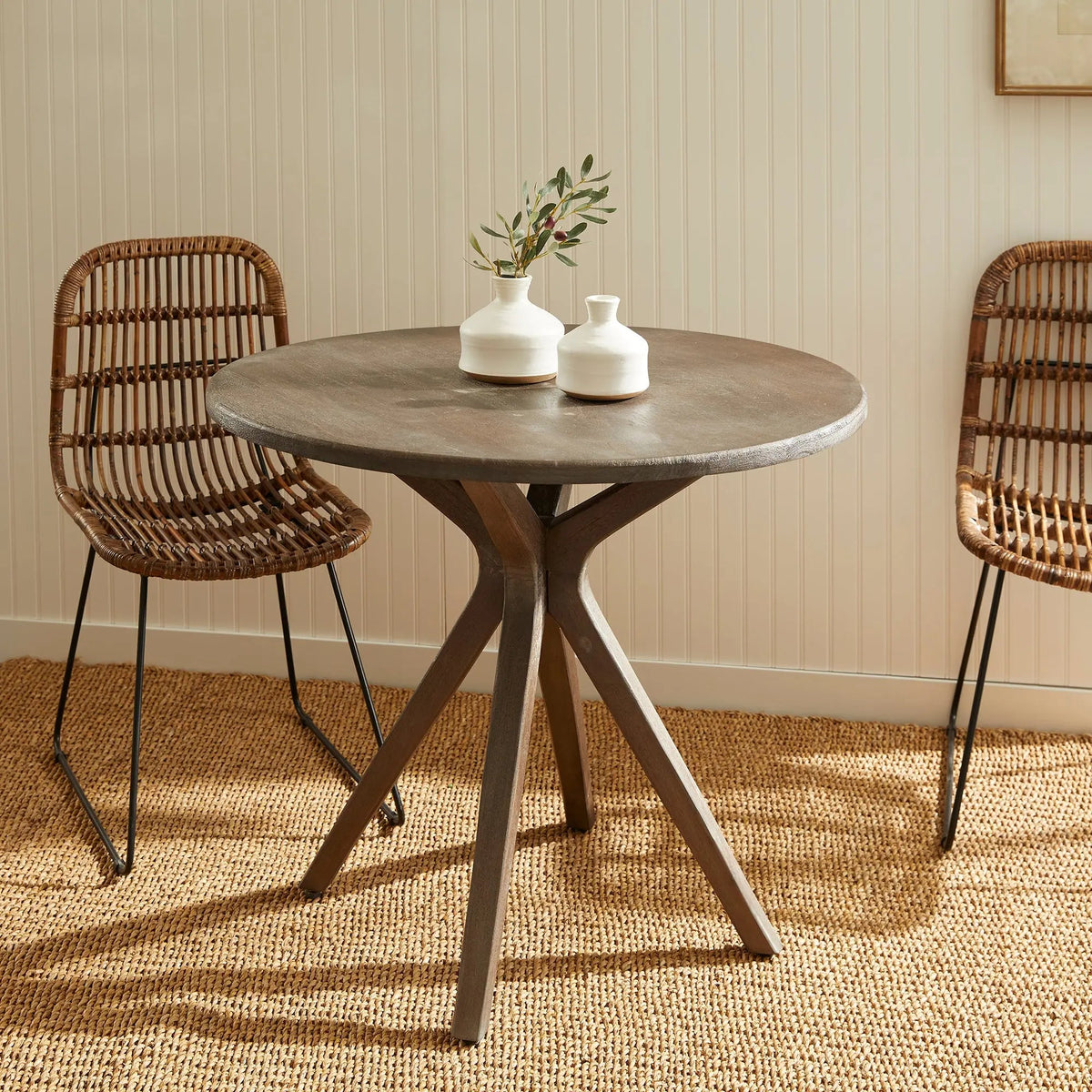 Mercier Café Table – Graywashed Mango Wood, Round