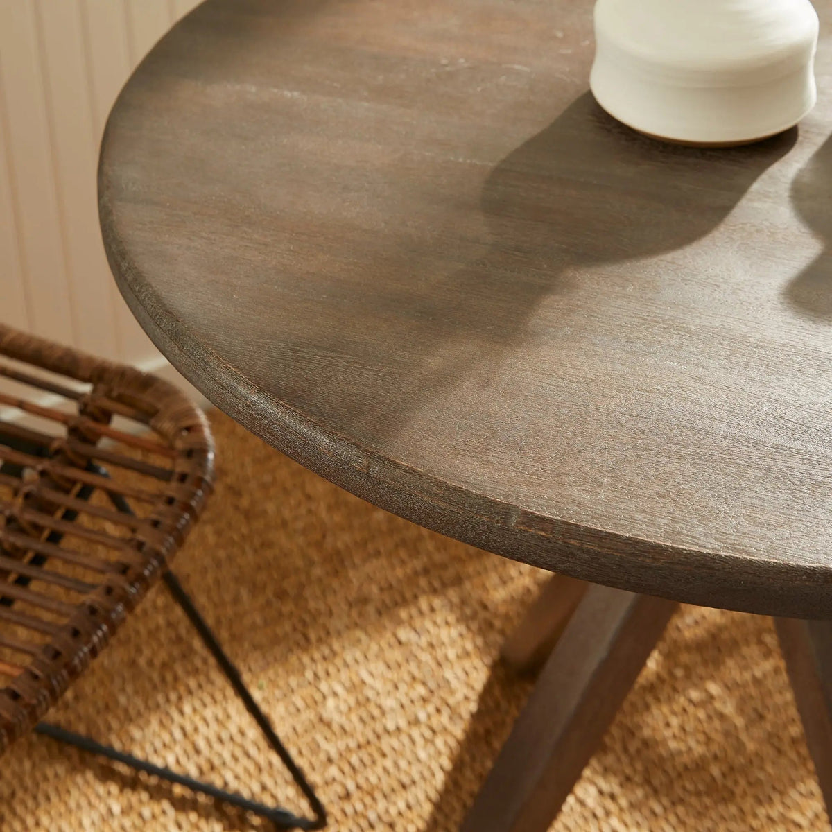 Mercier Café Table – Graywashed Mango Wood, Round