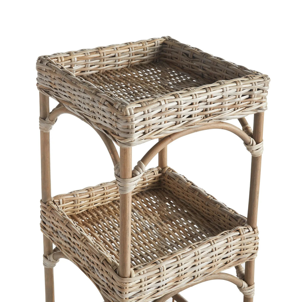 Isla Etagere – Hand-Woven Kubu Rattan Shelving, 39.5"