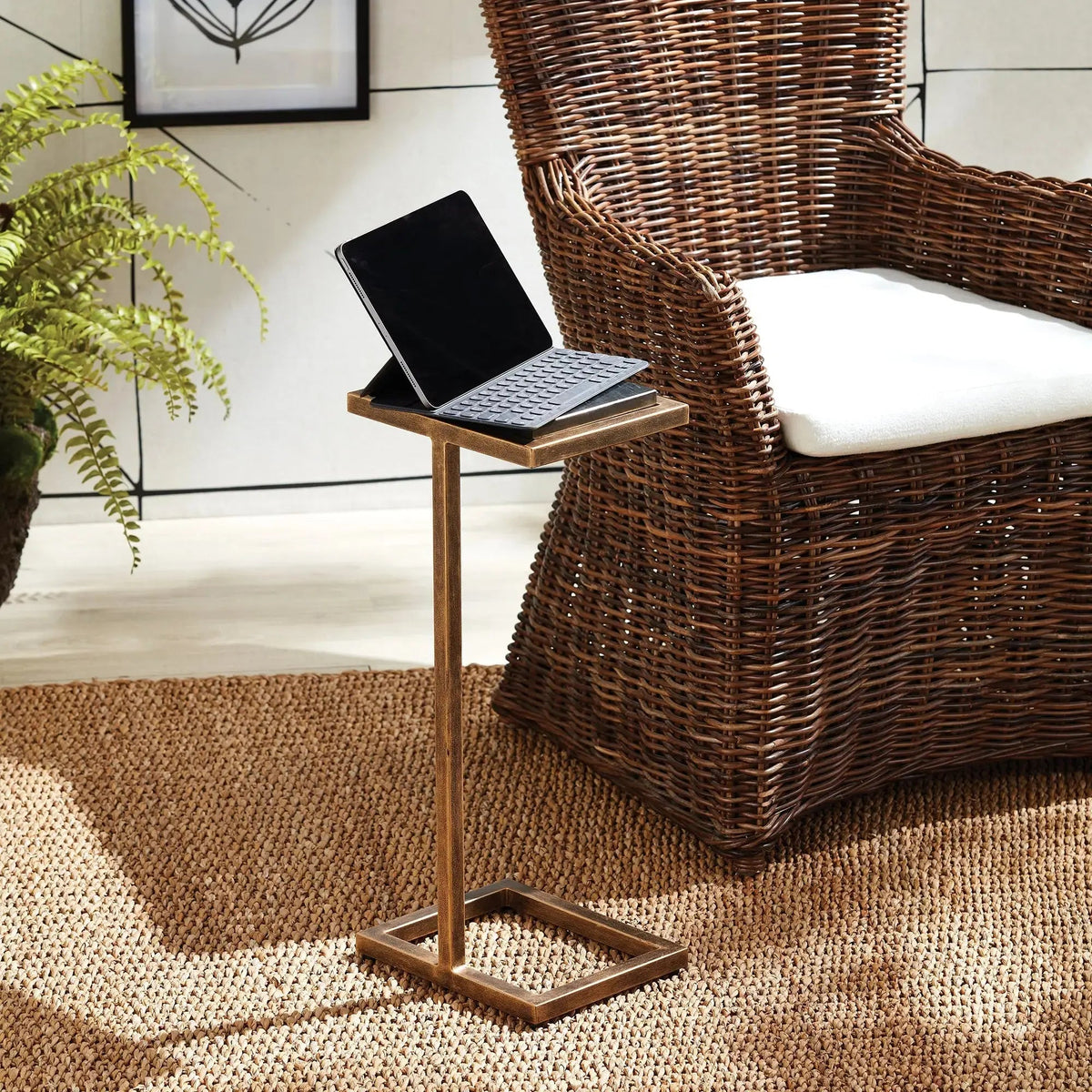 Winston Accent Table – Antique Gold & Marble, White or Black