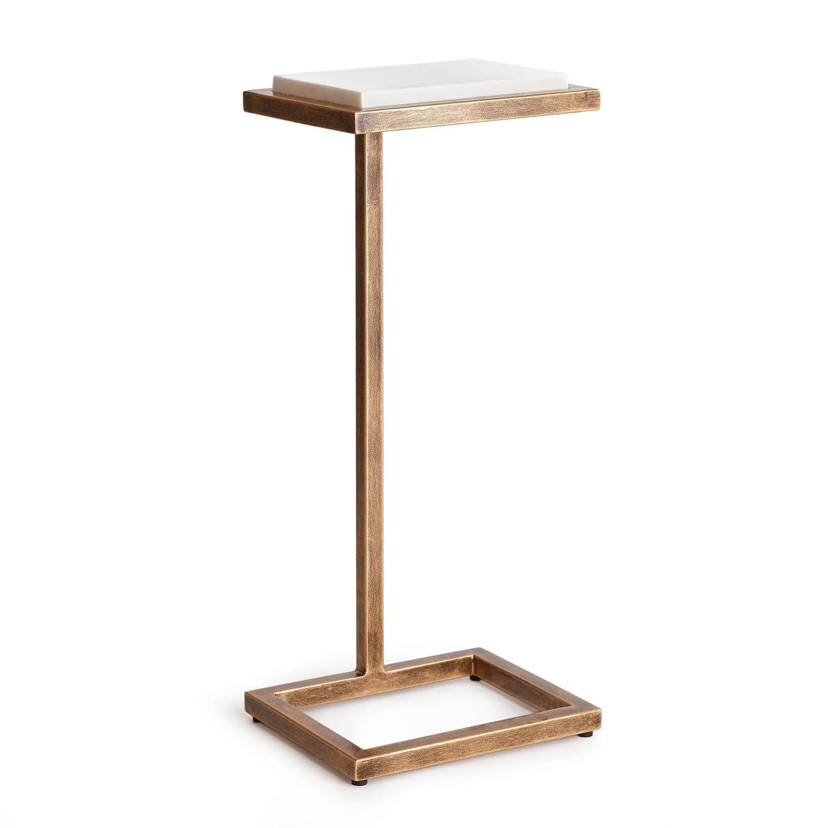 Winston Accent Table – Antique Gold & Marble, White or Black