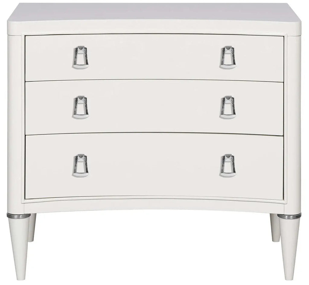 Lillet Three Drawer Nightstand – French-Inspired, Sparrow Finish