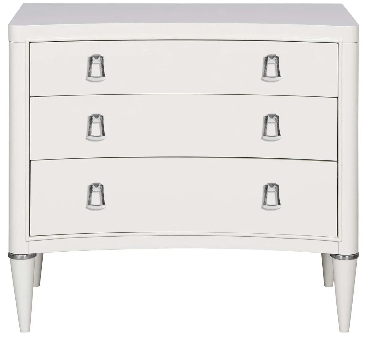 Lillet Three Drawer Nightstand – French-Inspired, Sparrow Finish