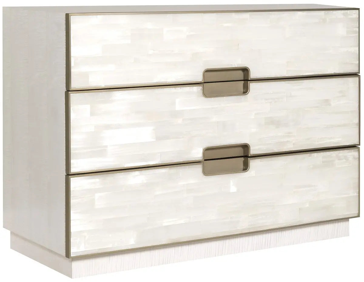 Splendor Selenite Chest – Bleached Maple with Soft Bronze Accents