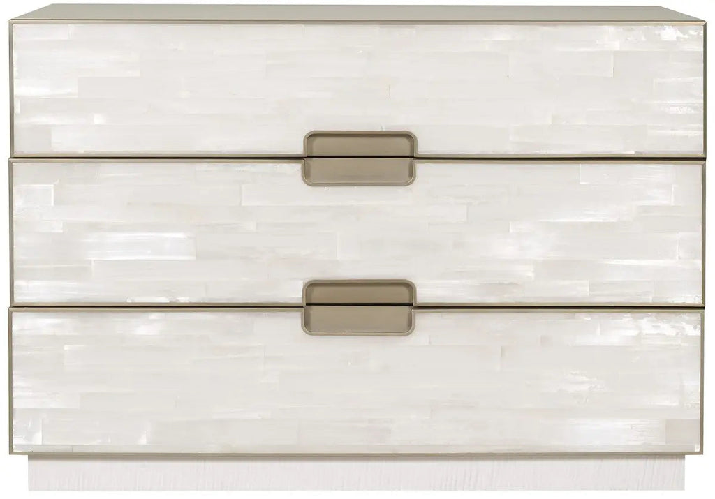 Splendor Selenite Chest – Bleached Maple with Soft Bronze Accents