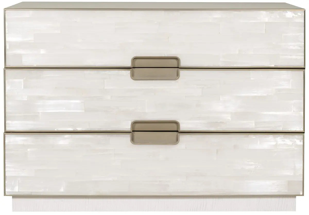 Splendor Selenite Chest – Bleached Maple with Soft Bronze Accents