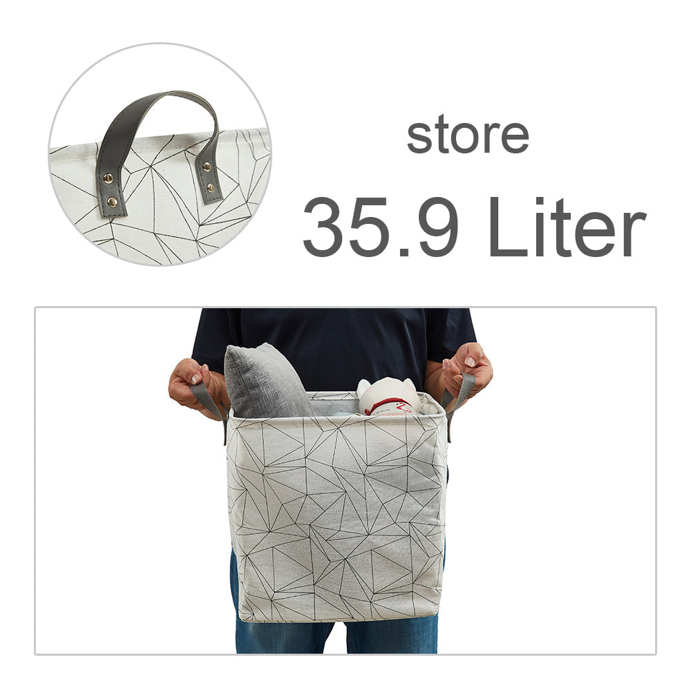 13" Cube Patterned Storage Bins | Water-Resistant Toy Storage Basket w/Handles