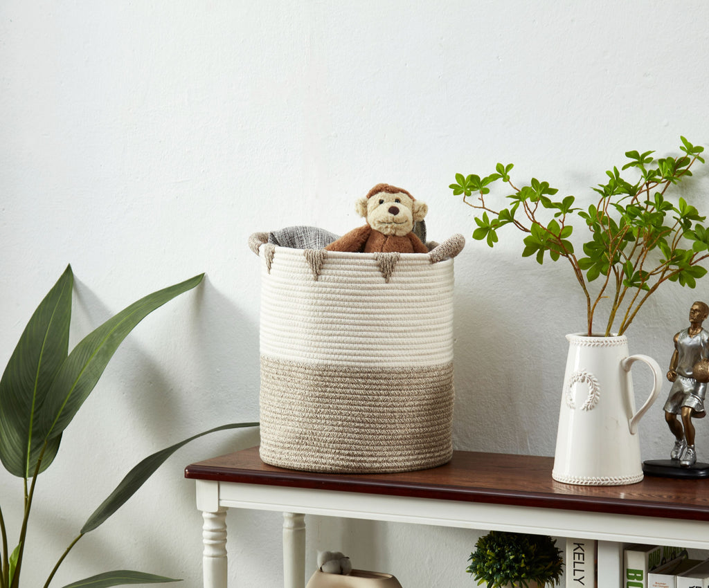 Decorative Cotton Rope Storage Basket | Home Décor Woven Basket