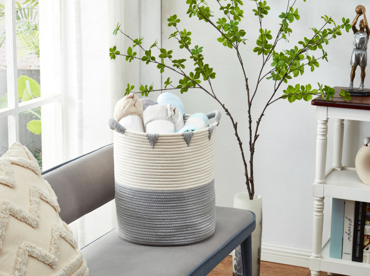 Decorative Cotton Rope Storage Basket | Home Décor Woven Basket