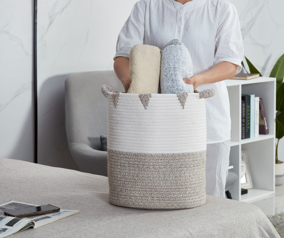 Decorative Cotton Rope Storage Basket | Home Décor Woven Basket