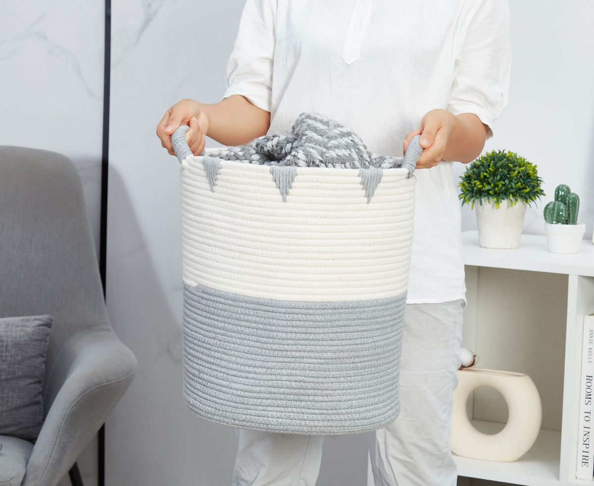 Decorative Cotton Rope Storage Basket | Home Décor Woven Basket