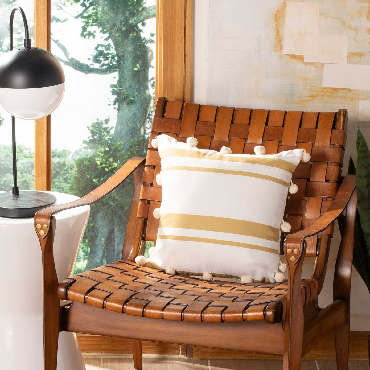 Jiro Pillow White/Gold