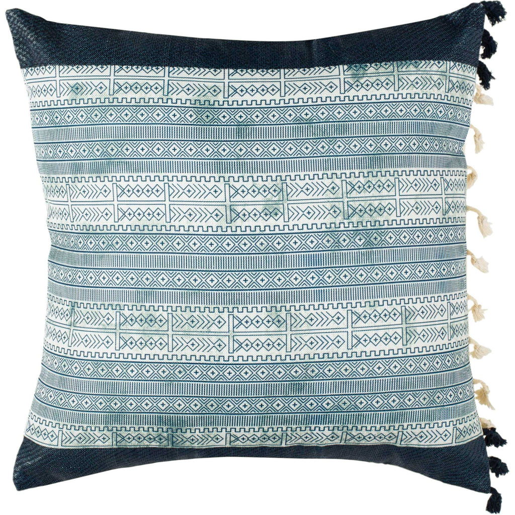 Linden Pillow Deep Blue/Gray