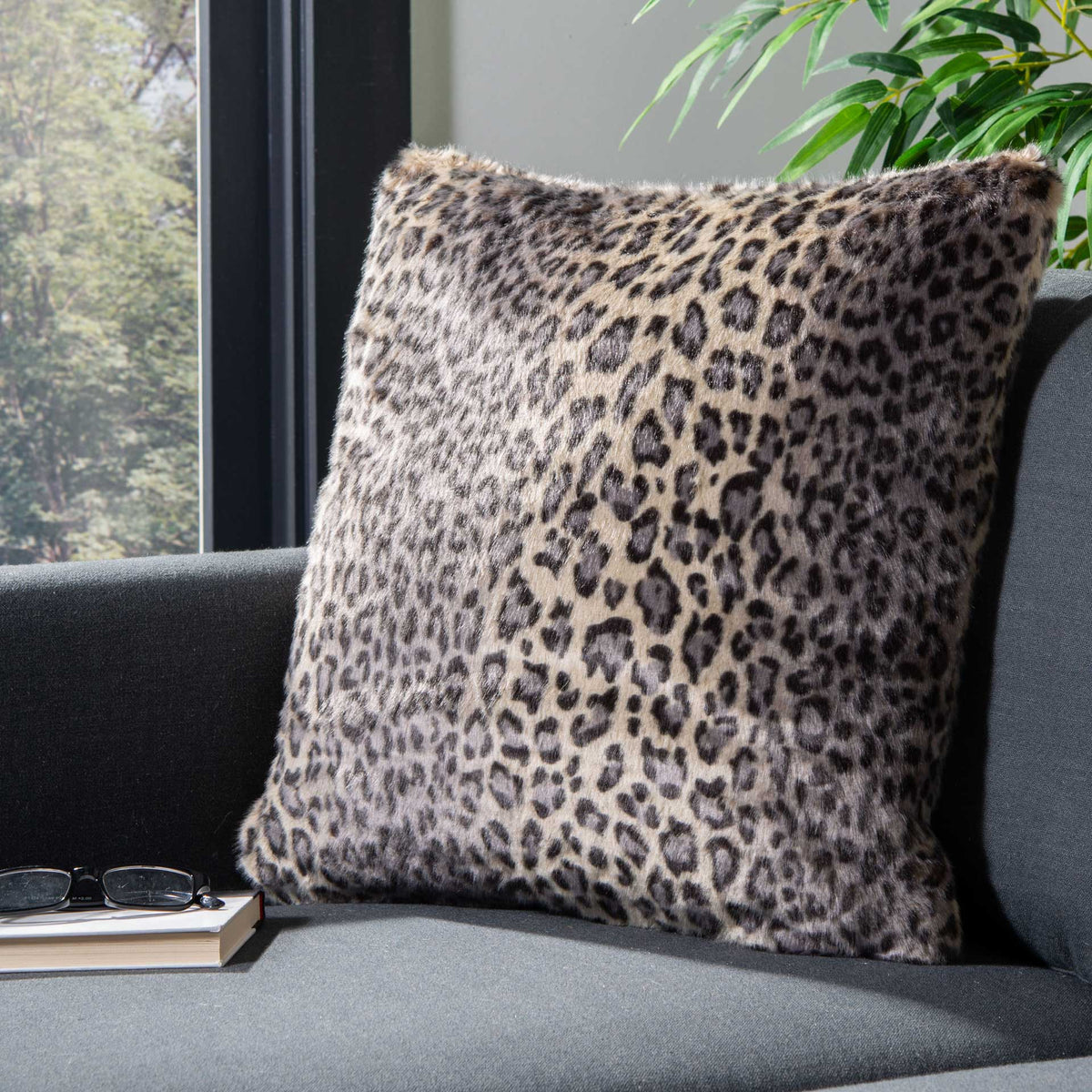 Faux Black Leopard Pillow Leopard