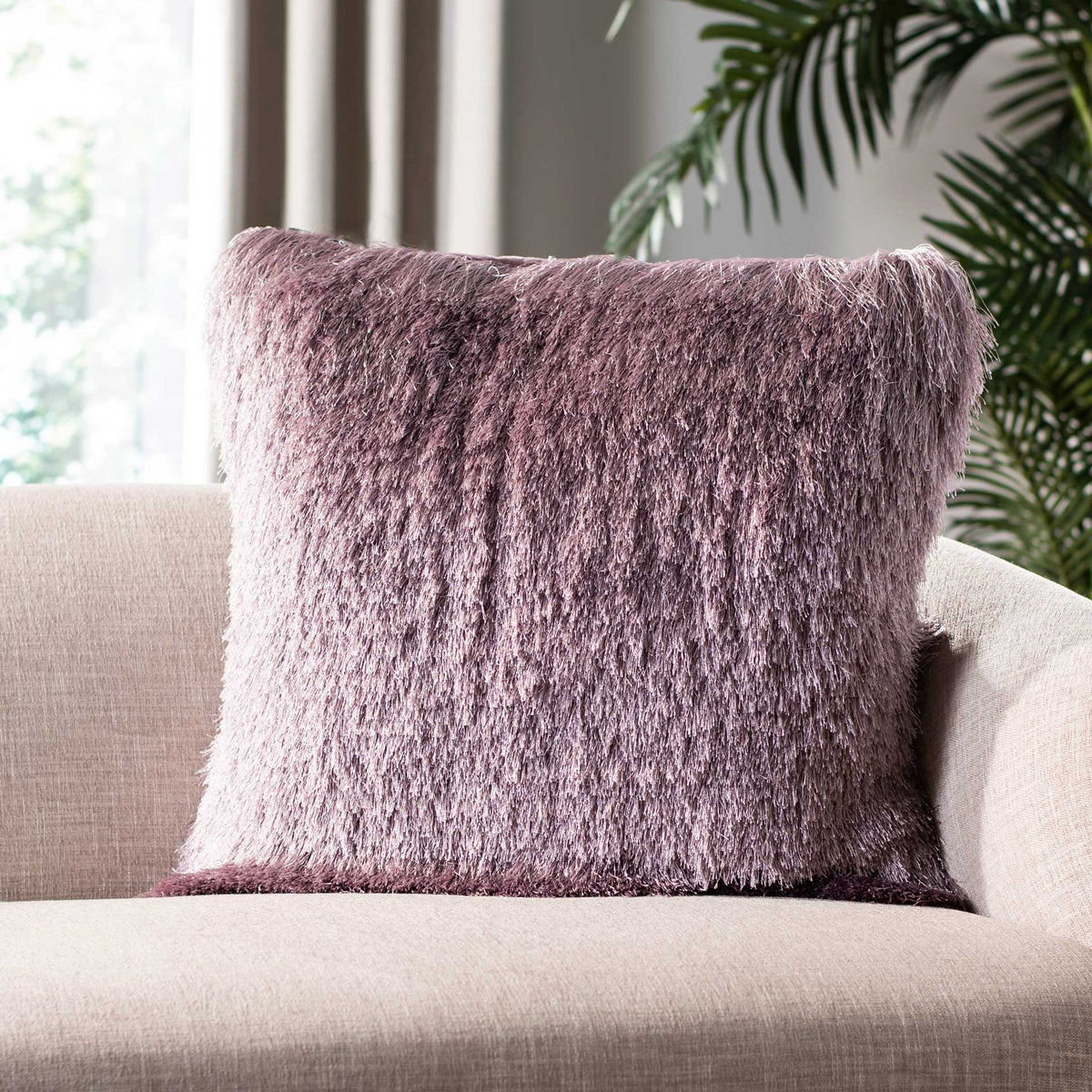 Veneto Shag Pillow Lilac