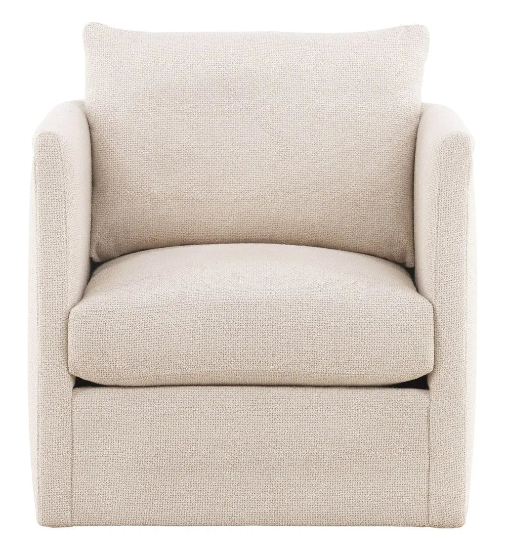 Liam Swivel Chair – Compact Accent in Kendra Sand Fabric