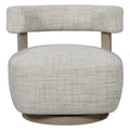 Daydream Swivel Chair – Reynolds Linen with Oak Supports