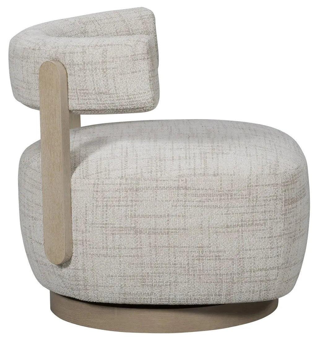 Daydream Swivel Chair – Reynolds Linen with Oak Supports