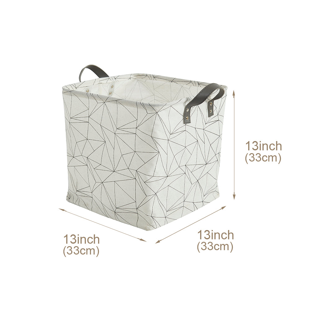 13" Cube Patterned Storage Bins | Water-Resistant Toy Storage Basket w/Handles